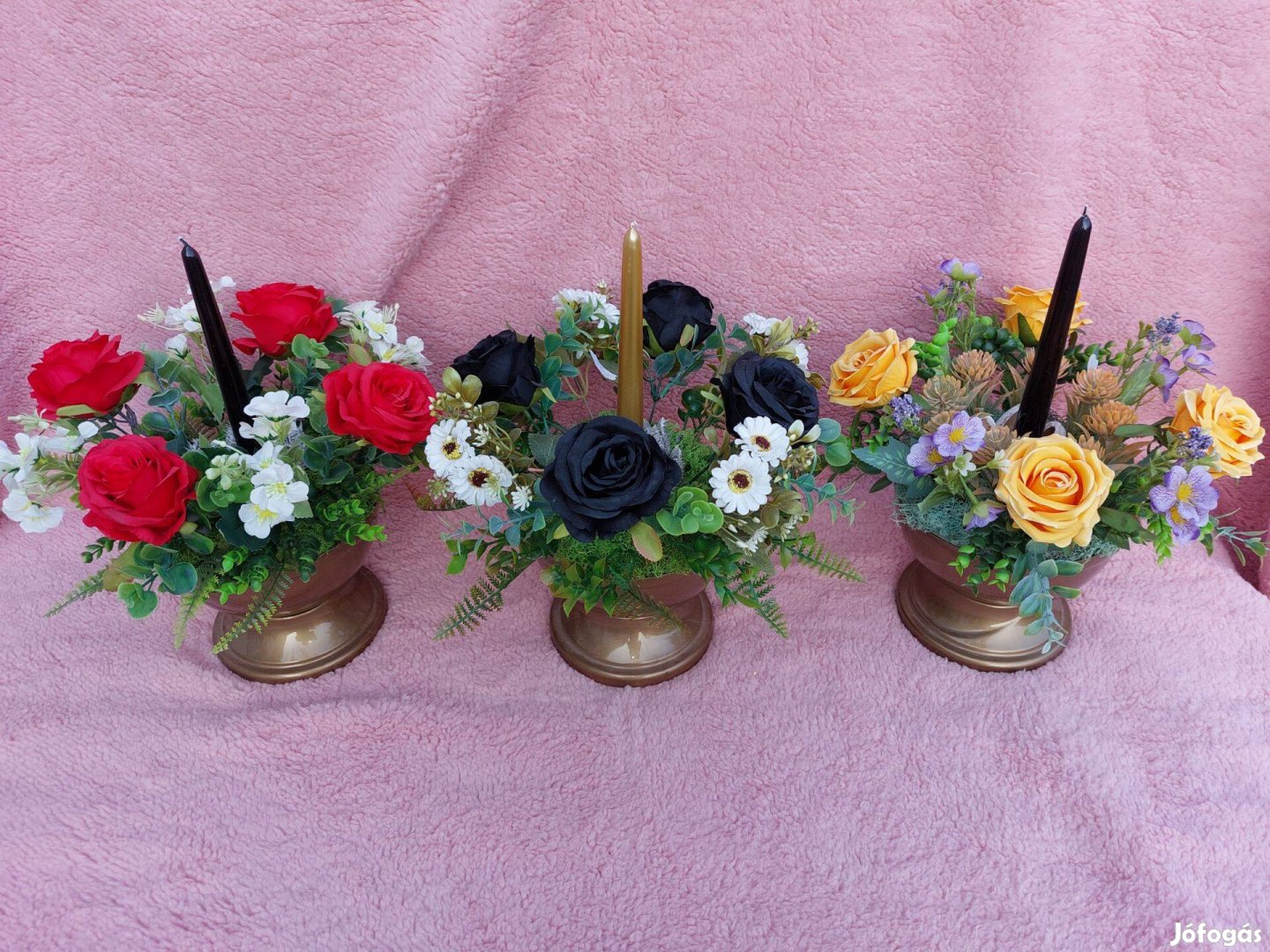 Gyertyás sírdíszek Anyák napjára-Húsvétra