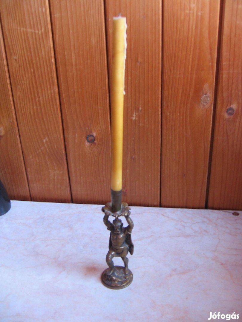 Gyertyatartó - bronz alakos