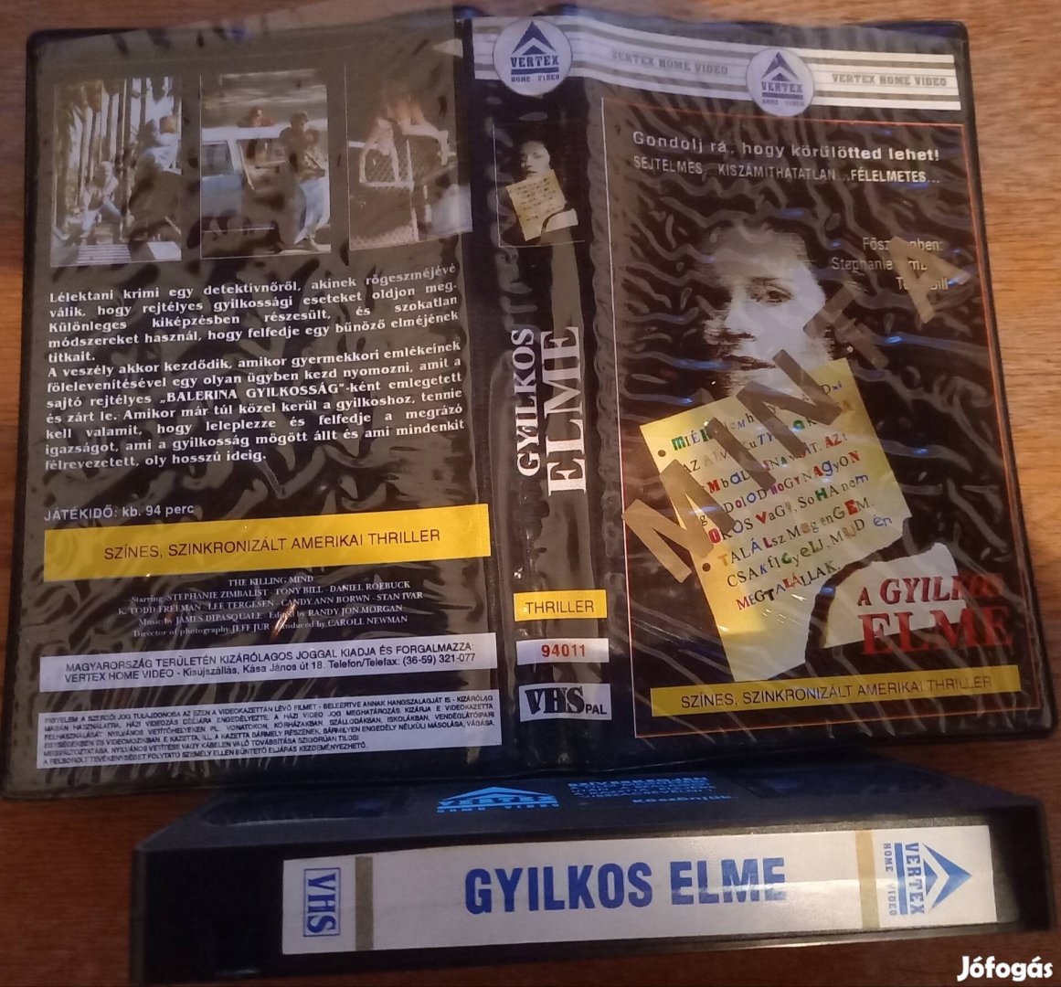 Gyilkos elme - thriller vhs - nagytok