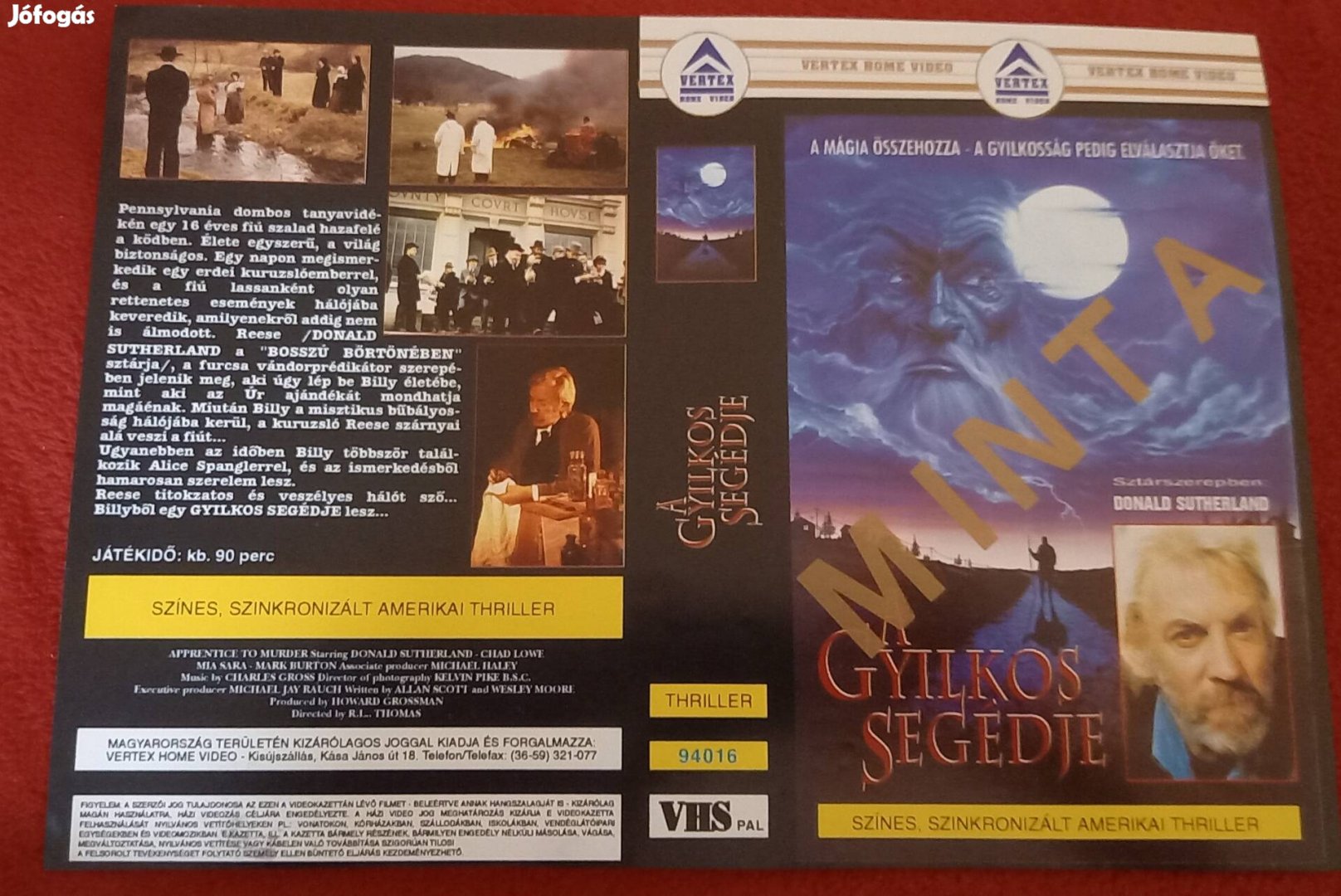 Gyilkos segédje - thriller vhs - nagytok