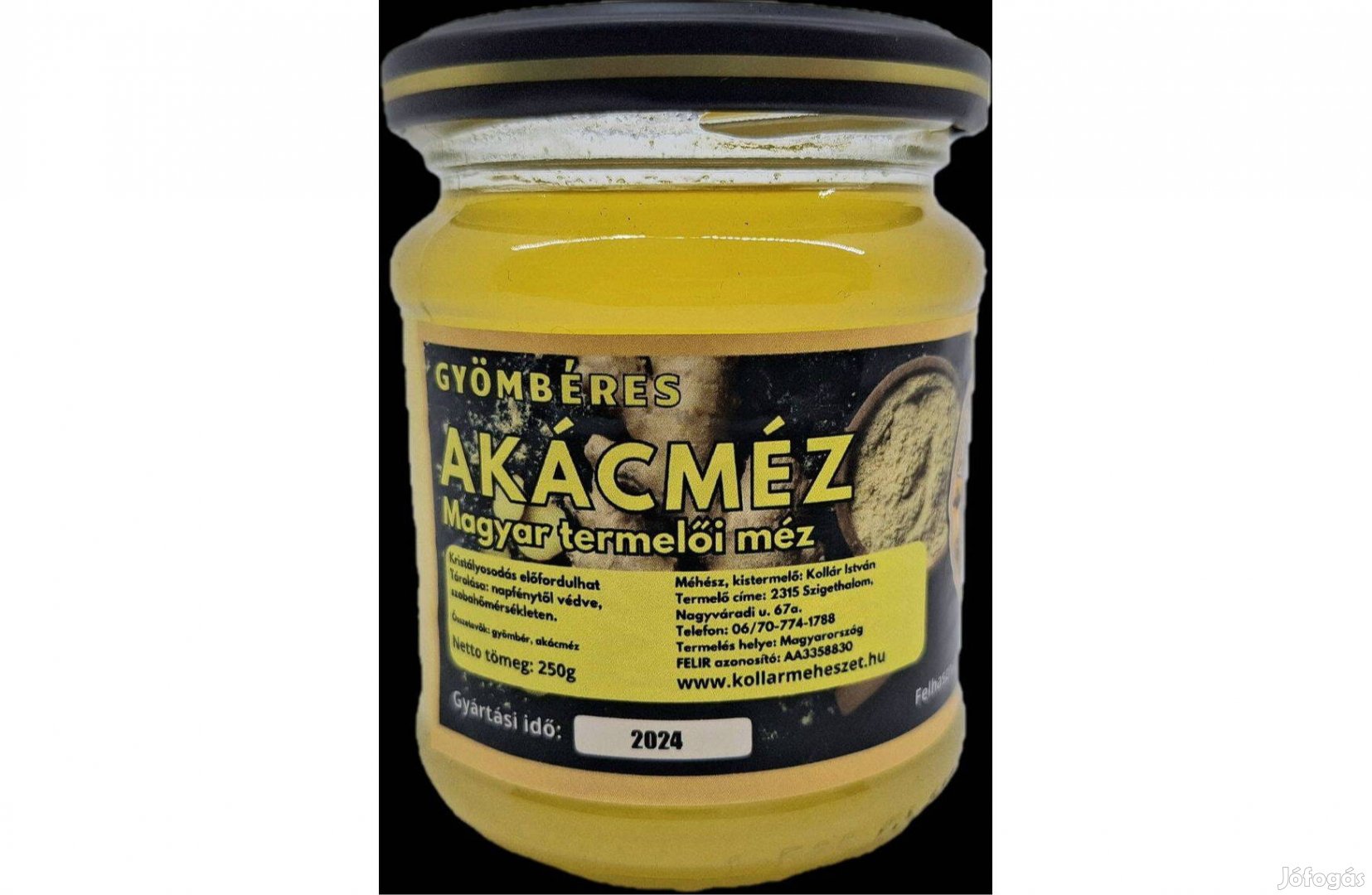 Gyömbéres Akácméz, Kollár Családi Méhészet (250g)