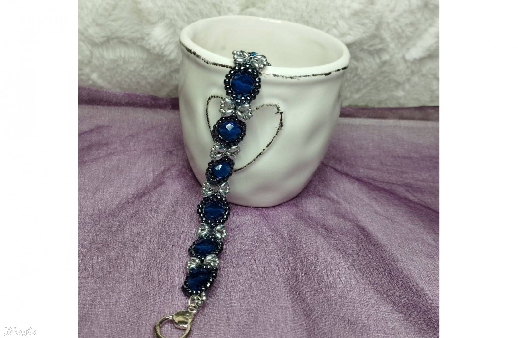 Gyöngy- karkötő kék