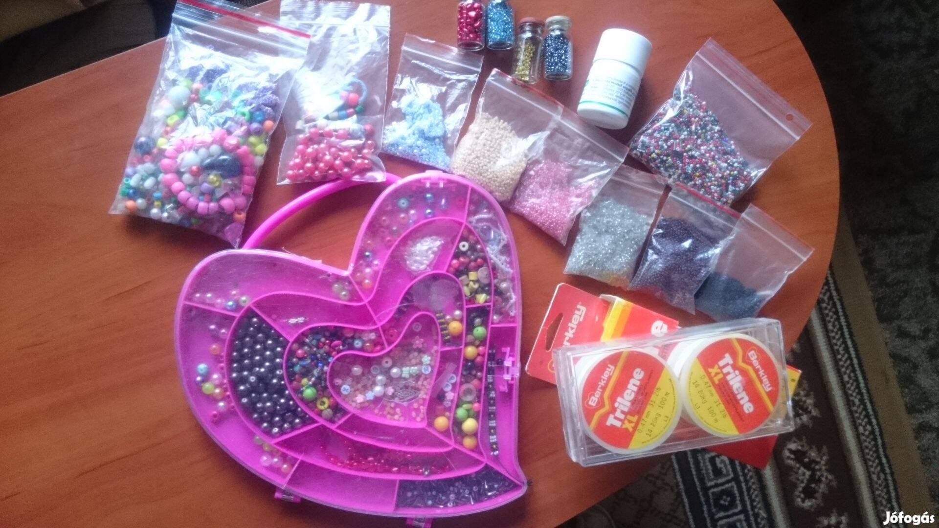 Gyöngyfűző készlet színes gyöngyökkelgumi karkötő készítő