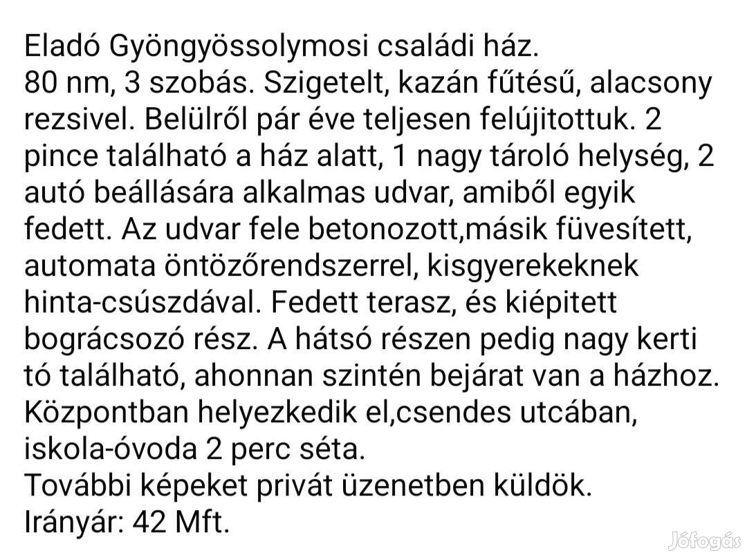 Gyöngyössolymos családi ház