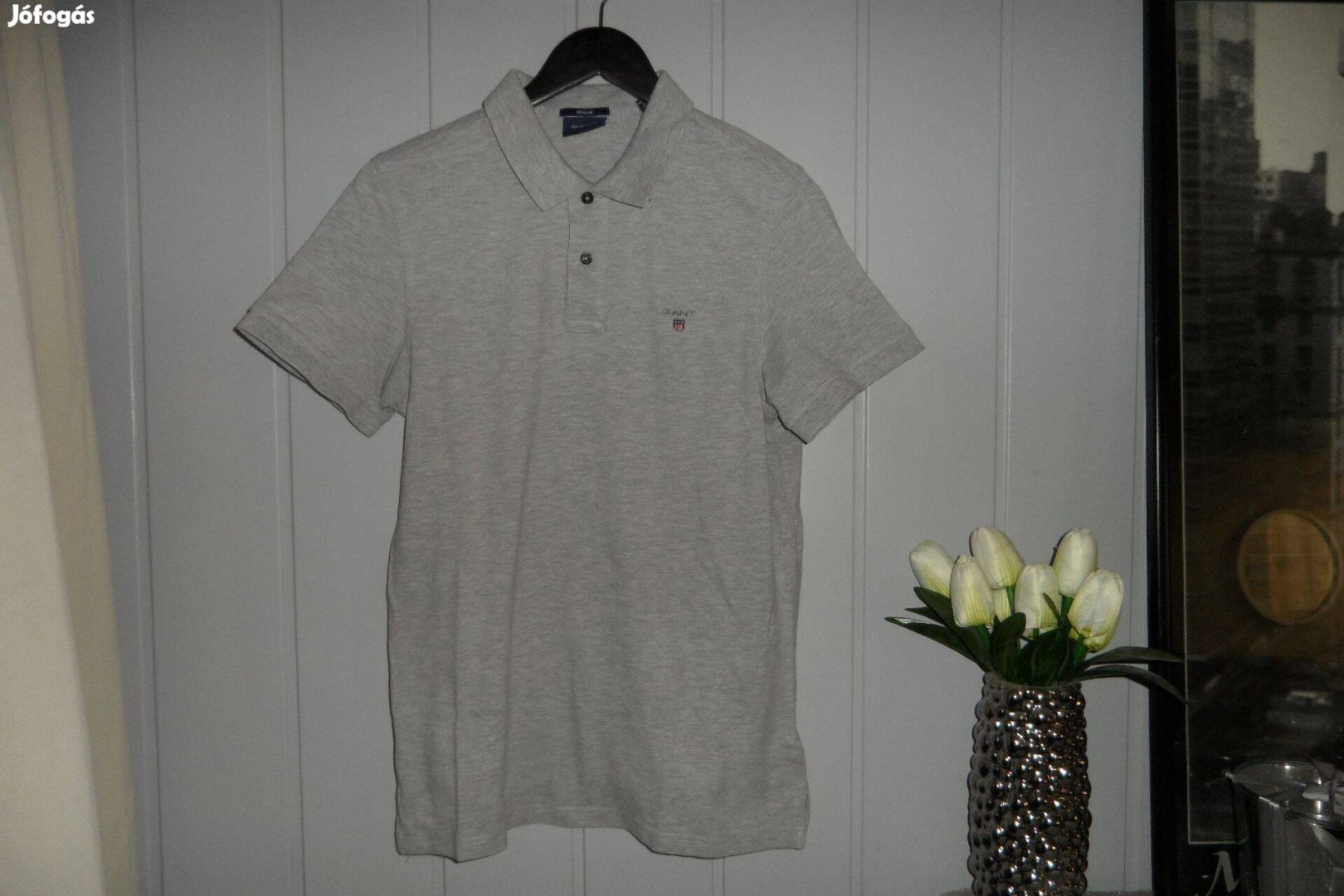 Gyönyörű Gant galléros pamut póló M méret