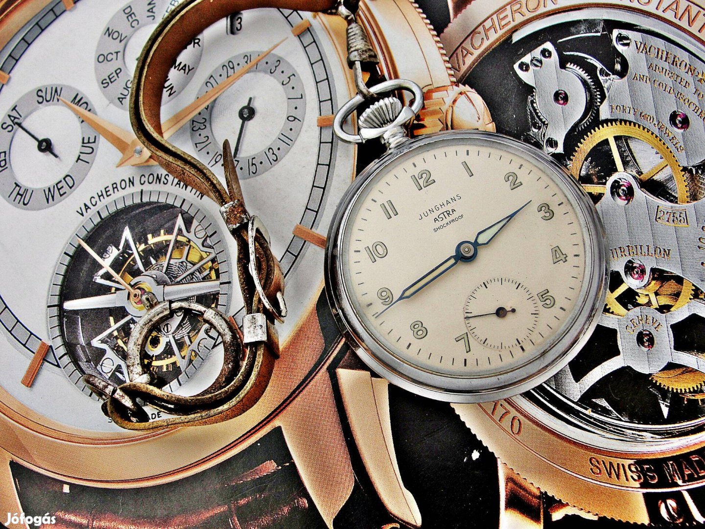 Gyönyörű Junghans Astra katonai stílusú zsebóra az 1950-es