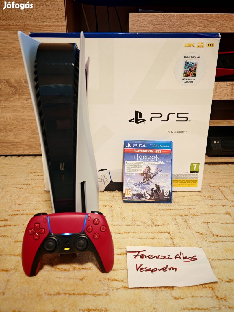 Gyönyörű állapotú lemezes Ps5 Playstation 5 +ajándék játék 