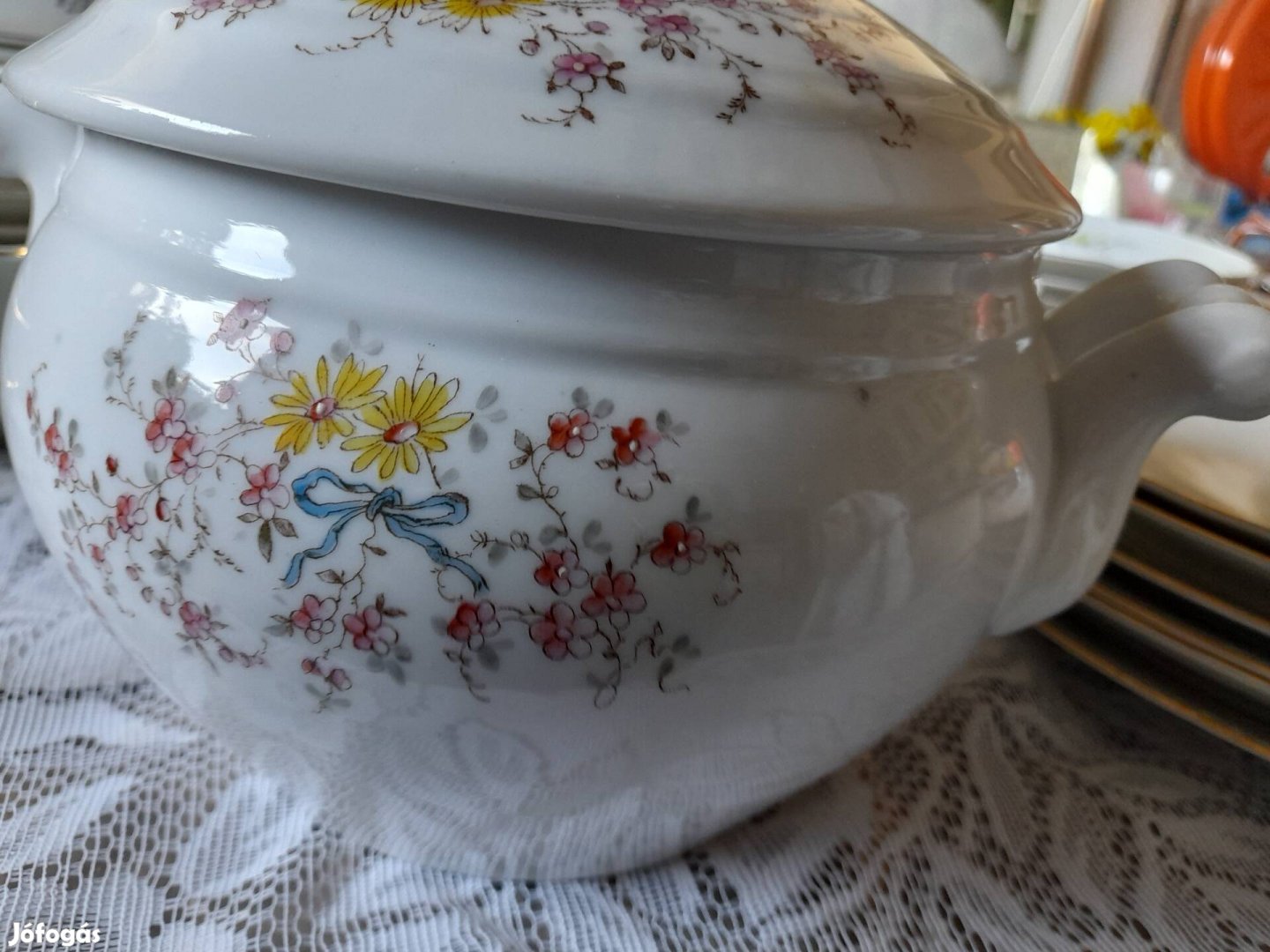 Gyönyörű antik porcelán levestál 