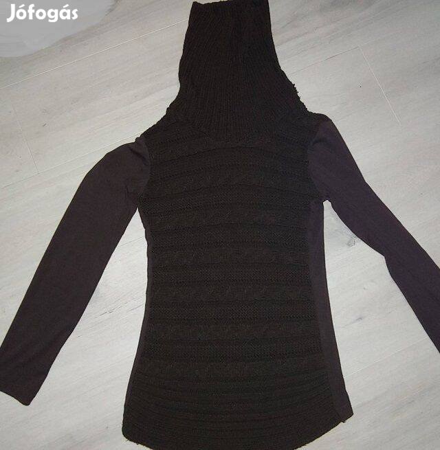 Gyönyörű csokibarna kötött pukóver L