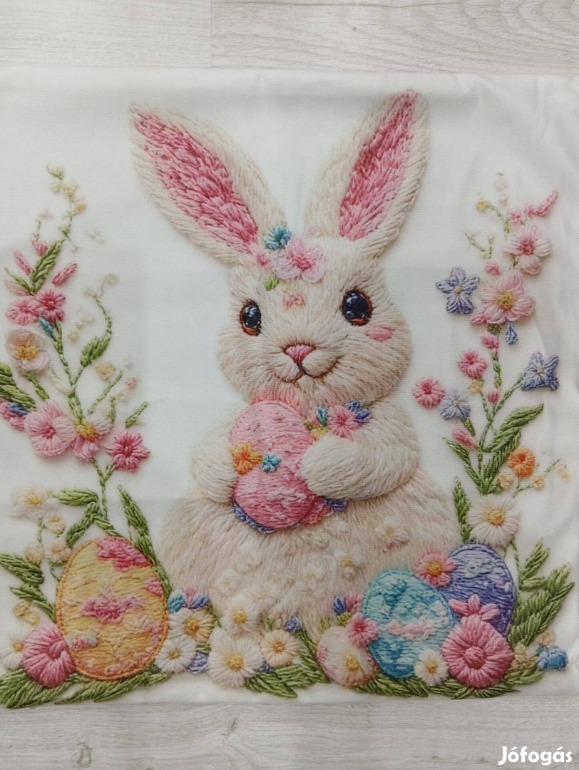 Gyönyörű hímzett hatású húsvéti párnahuzat szett