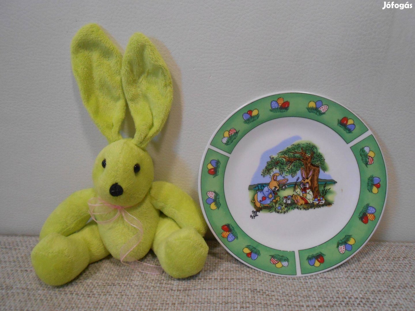 Gyönyörű húsvéti Götz porcelán tányér plüssel