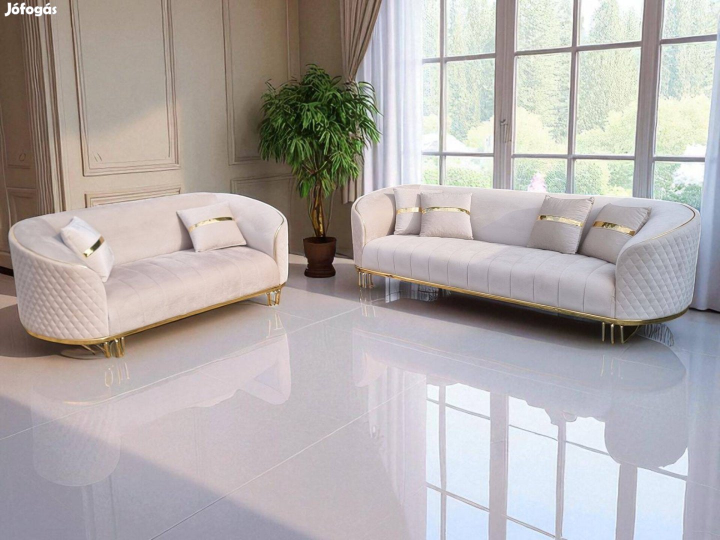 Gyönyörű íves vonalvezetésű sötét bézs puha plüss