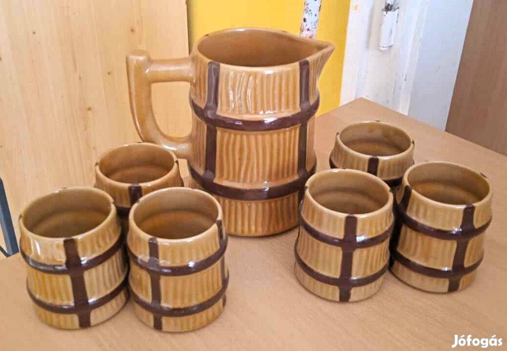 Gyönyörű kerámia boros készlet, Magyarszombatfai