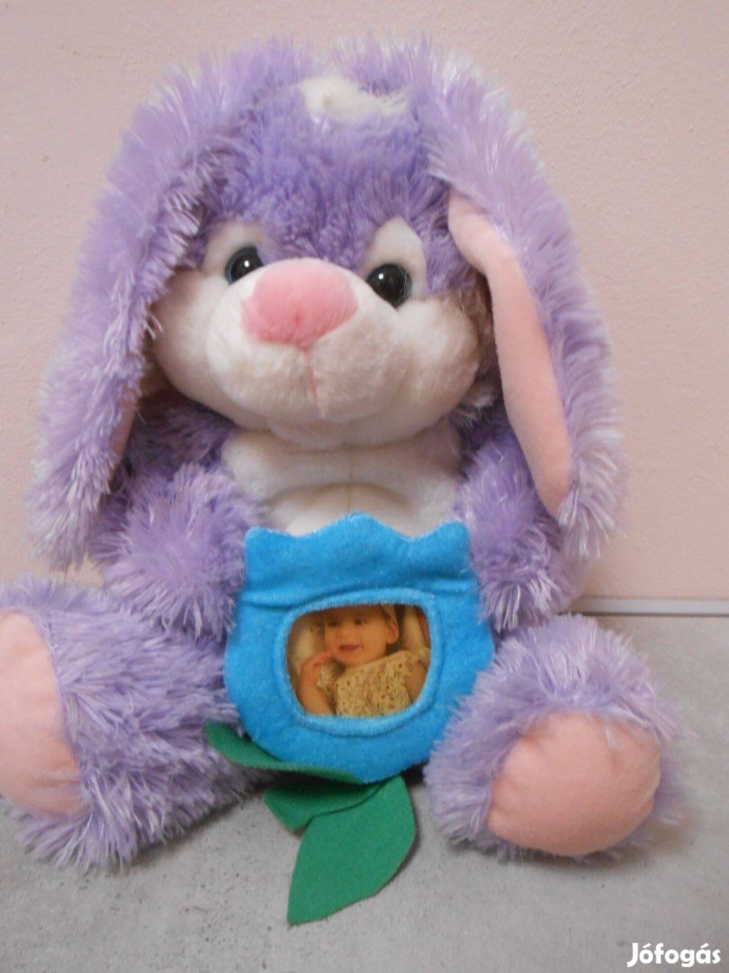 Gyönyörű lila fényképtartós nyuszkó