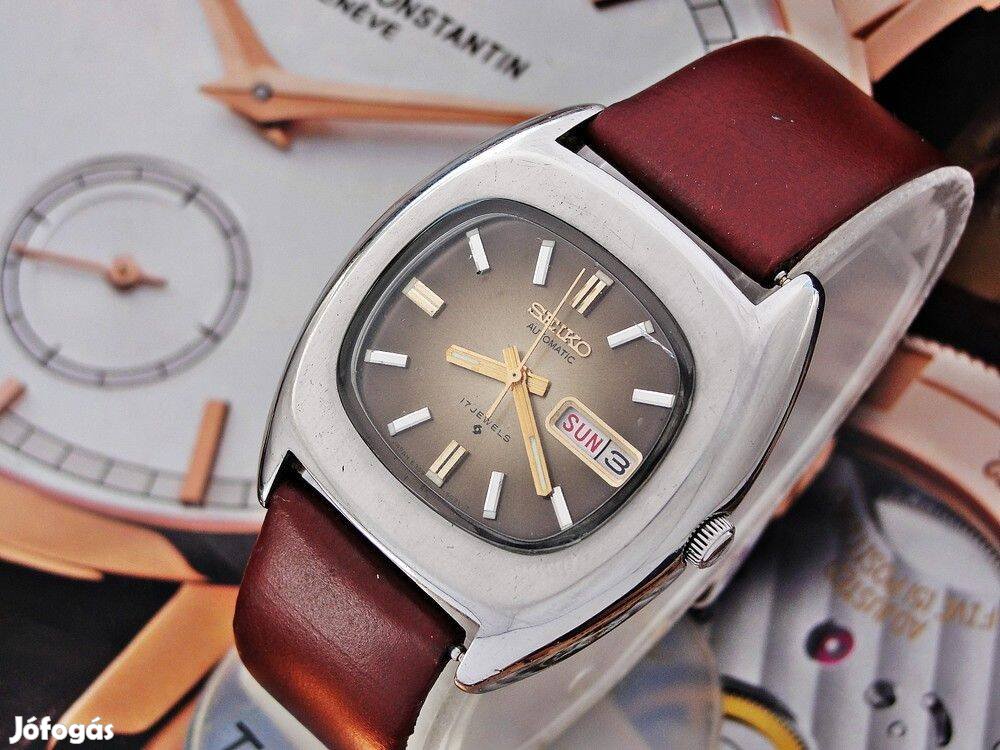 Gyönyörű nagy retro acélautomta Seiko óra 1976-ból