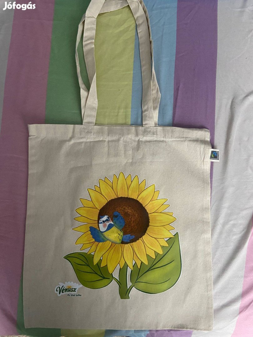 Gyönyörű napraforgós vászonszatyor