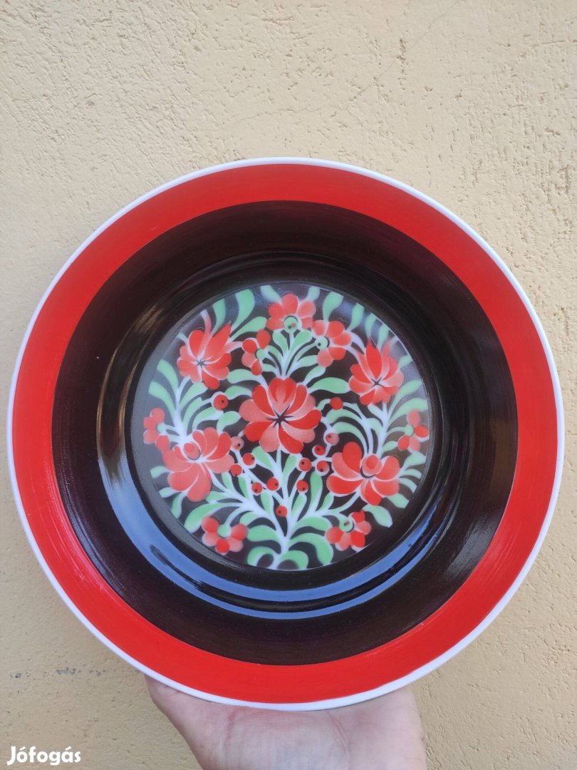 Gyönyörű retro hollóházi porcelán dísztányér