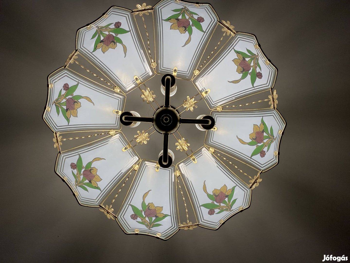 Gyönyörű szép antik retro csillár, mennyezeti lampa eladó