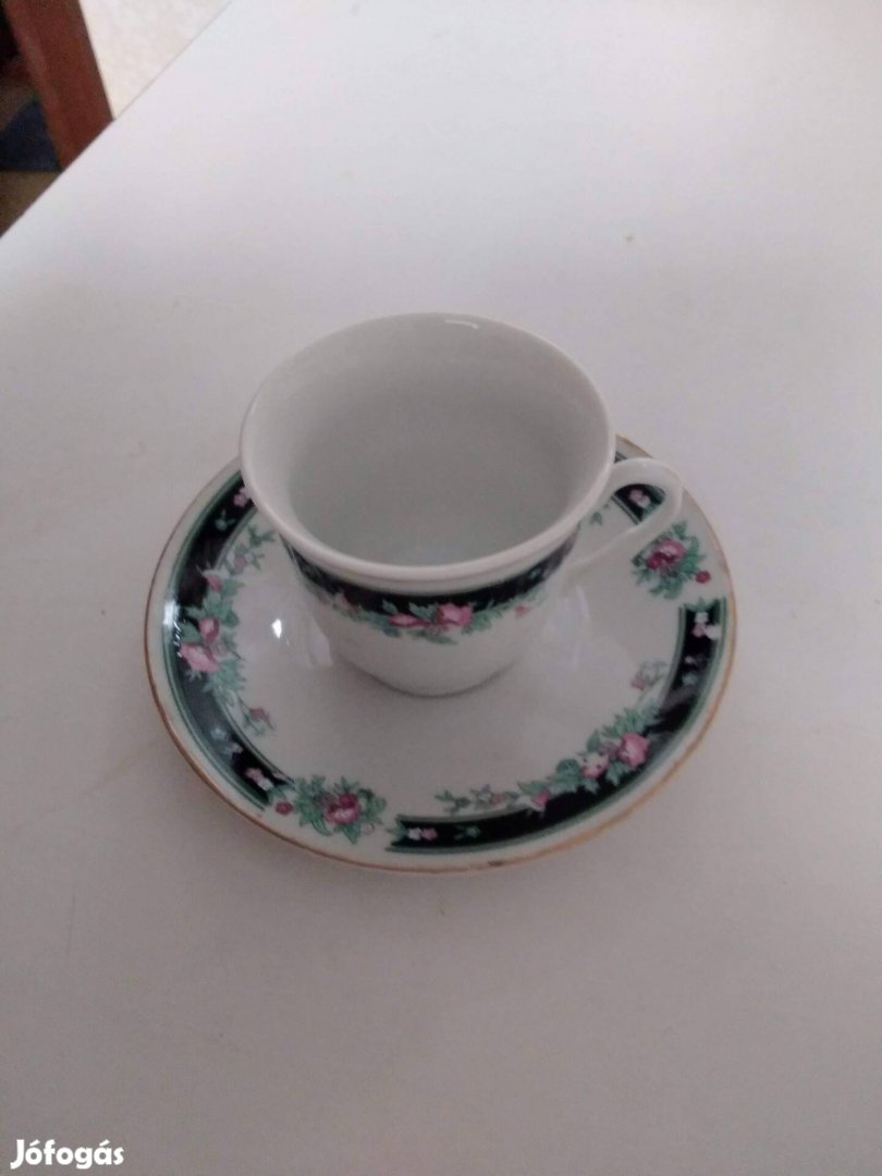 Gyönyörű virágmintás porcelán kávés készlet eladó Xl.ker 