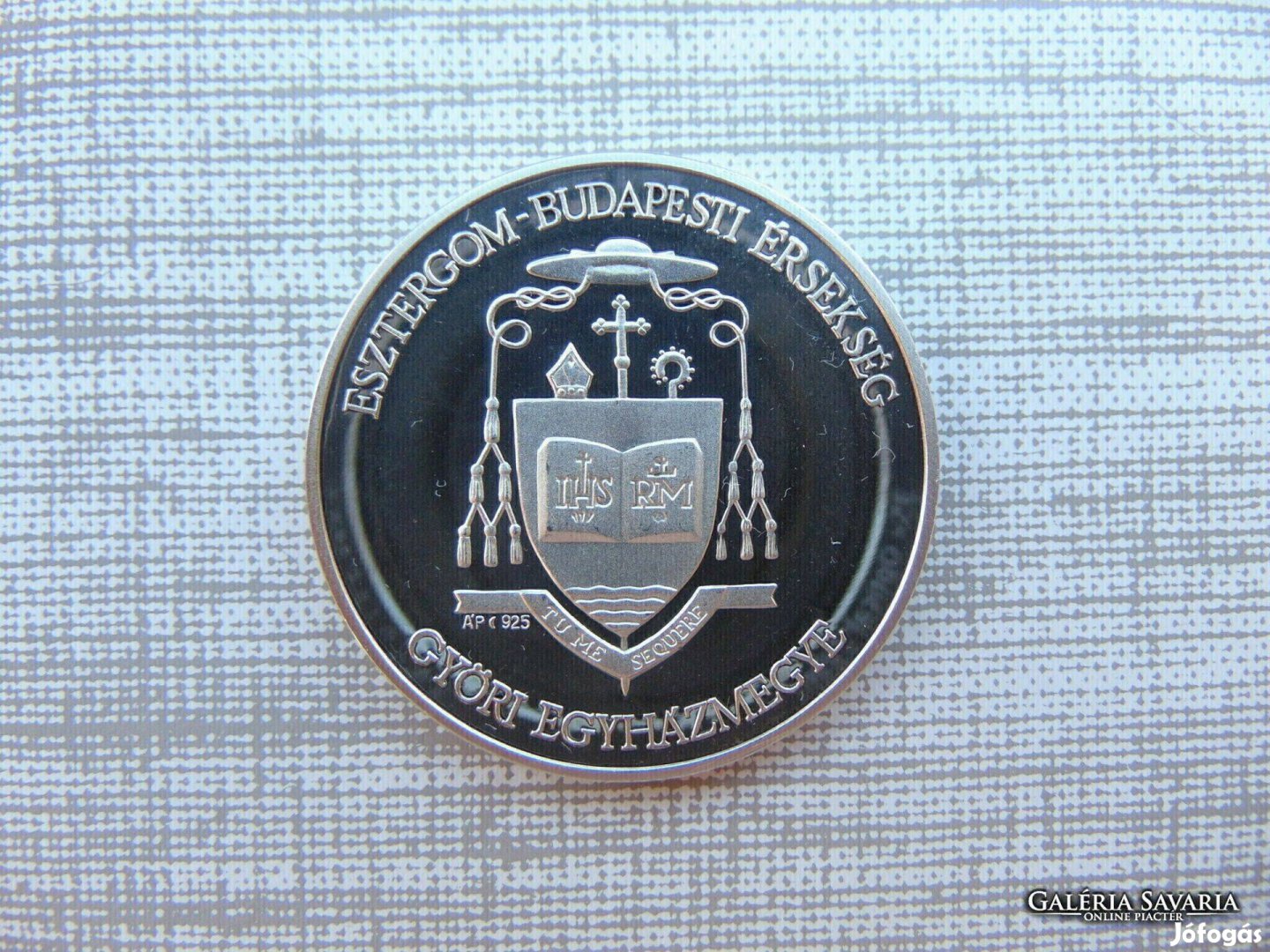 Győri Püspöki Székesegyház emlékérem 31.25 gramm 925 - ös ezüst