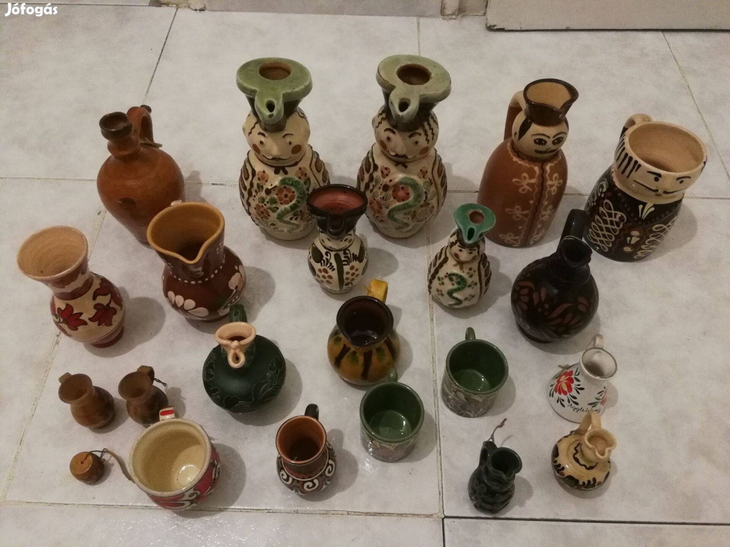 Gyűjteményből! Régi népművészit kerámia vázák, kancsók stb