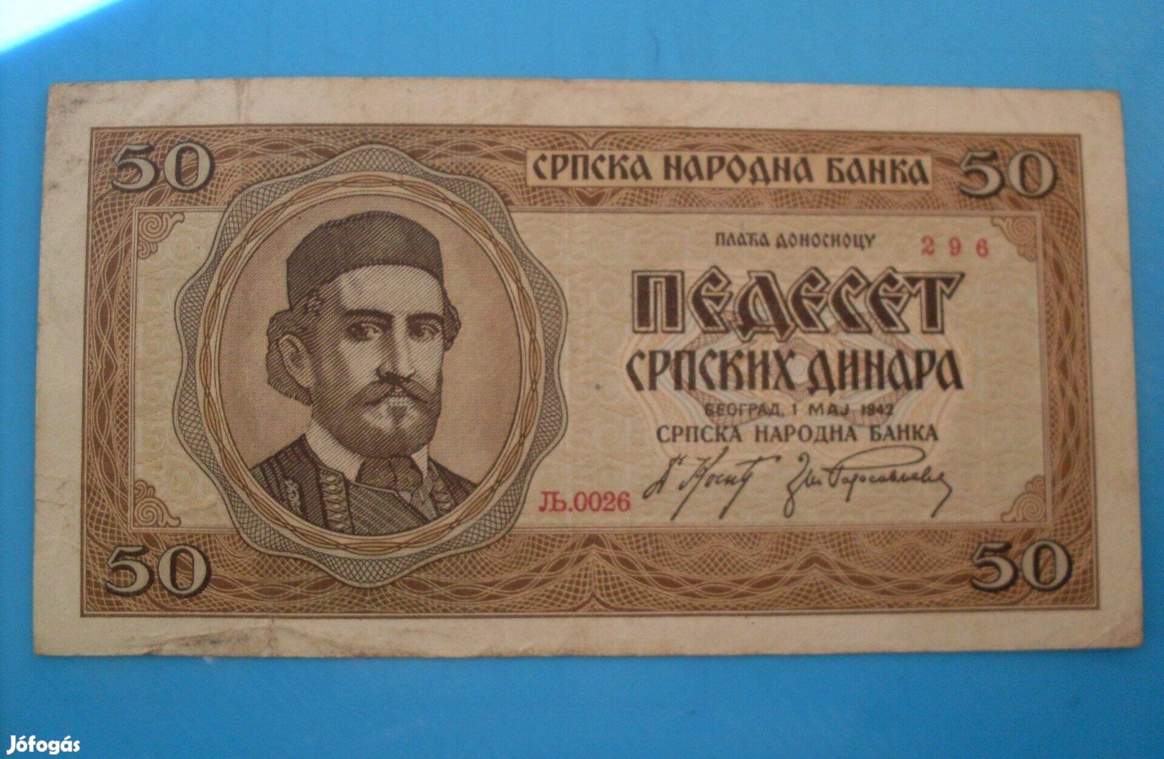 Gyűjtőknek 1942-es Szerbia 50 Dinár papírpénz eladó