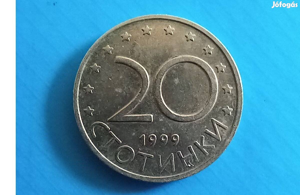 Gyűjtőknek 1999-es Bulgária 20 Ctotinka pénzérme eladó