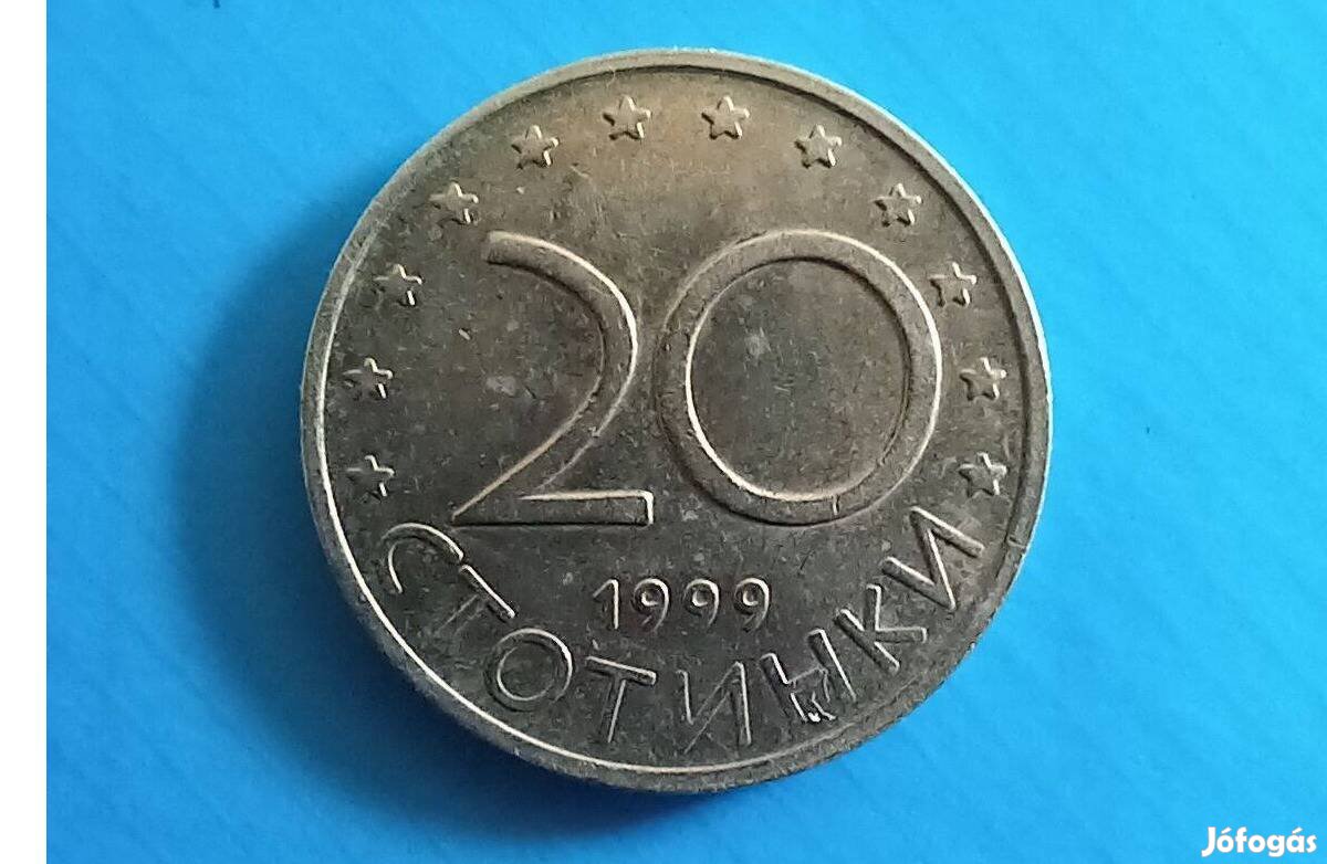 Gyűjtőknek 1999-es Bulgária 20 Ctotinka pénzérme eladó
