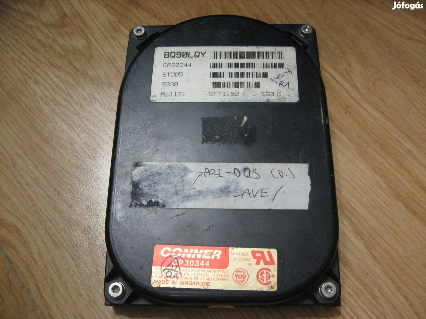 Gyűjtőknek Conner Peripherals 340MB IDE PATA Winchester HDD Merevlemez