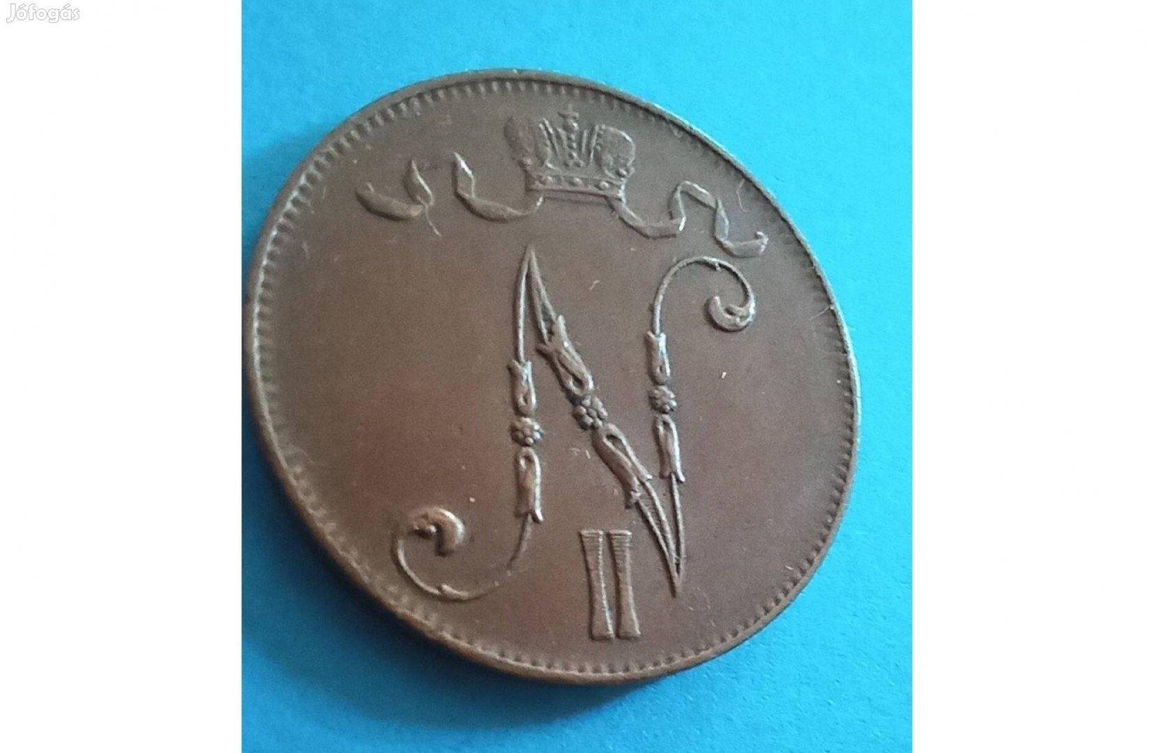 Gyűjtőknek szép 1915-ös Finn Nagyhercegség 5 Penni pénzérme