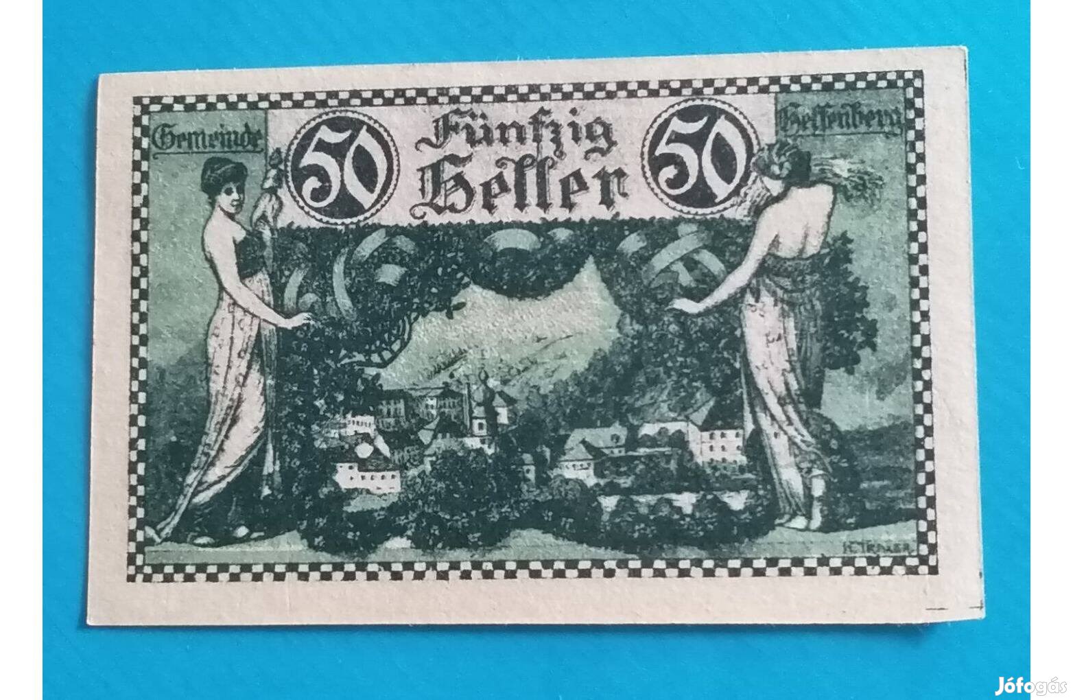 Gyűjtőknek szép, hajtatlan 1920-as Ausztria 50 Heller papírpénz eladó