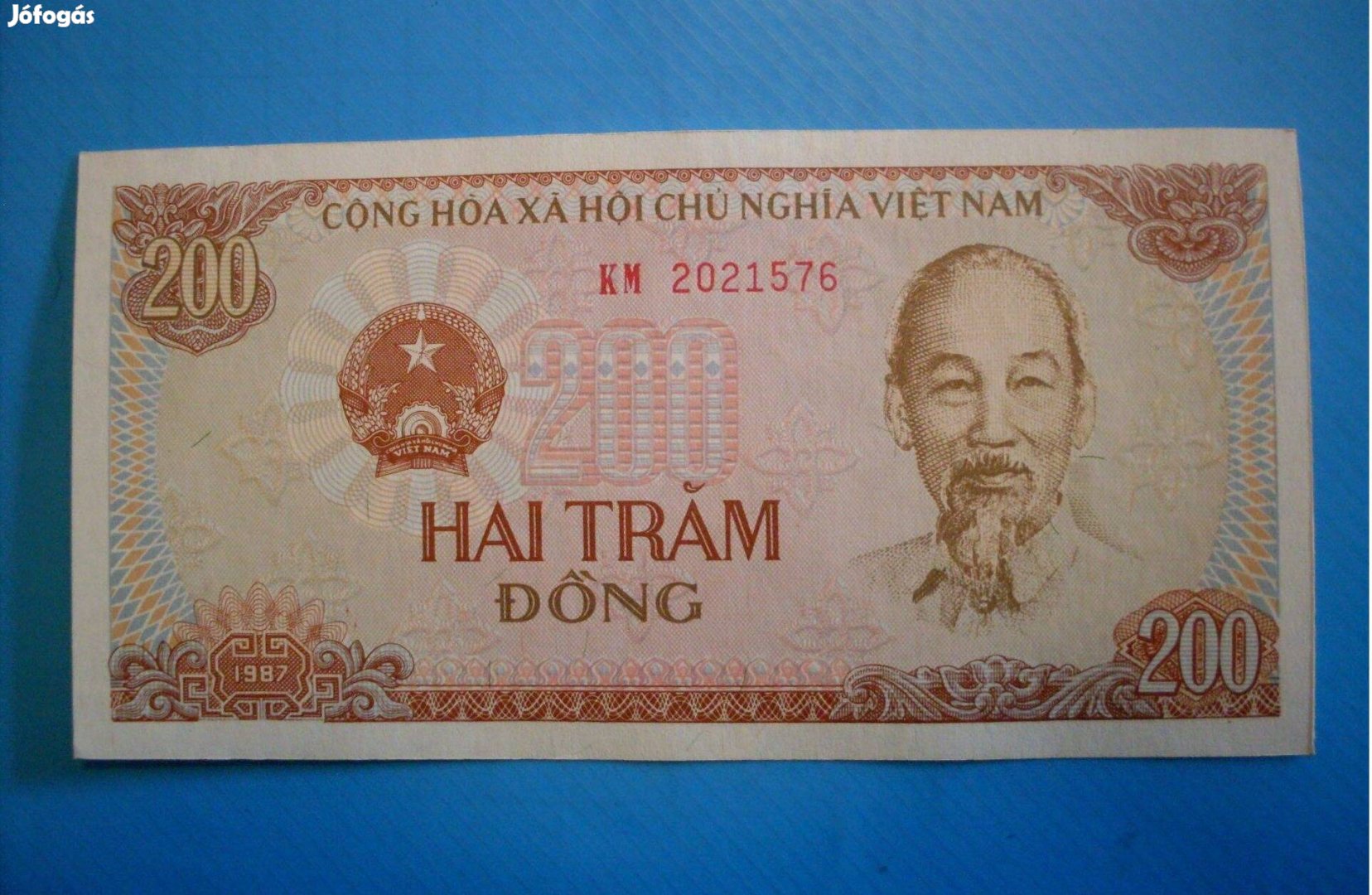 Gyűjtőknek szép, hajtatlan 1987-es Vietnam 200 dong papírpénz eladó
