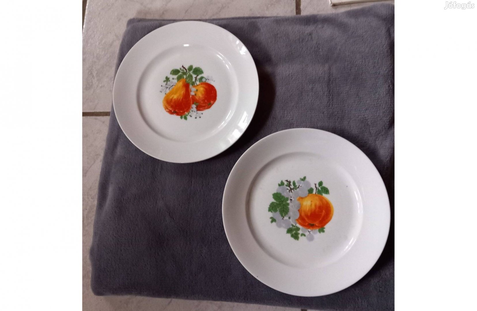 Gyümölcsös sorszámozott (26) desszert tányér 2 db, 19, 5 cm