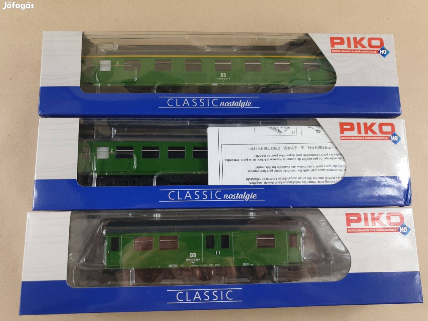 H0 Piko Classic 73021 A-B-C DR Személyvagon - Poggyászvagon -Modernisi