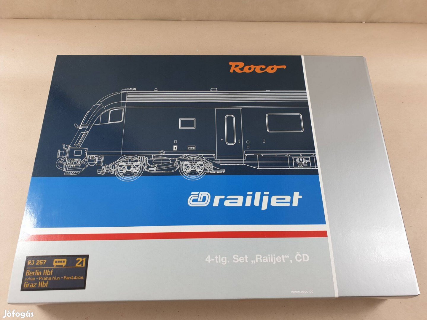 H0 Roco 74065 CD Railjet Vindobona Expressz Vagon Készlet - DCC - Vilá