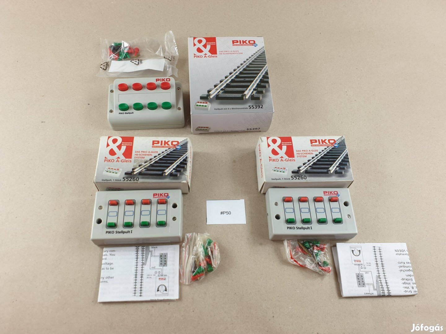 H0 , TT , N Piko Vasút Modell Kapcsolópult 3 db Egyben P50