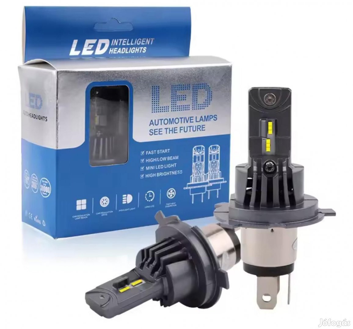 H4 LED izzó CANBUS 12V 6500K Jégfehér, A51