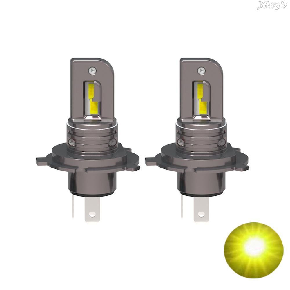 H4 Led izzó  2db 3000K kadmiumsárga