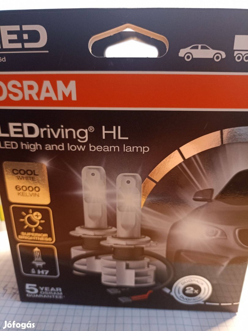 H7 Led izzó Osram Ledriving 2 pár hibátlanok, autó váltás miatt eladó