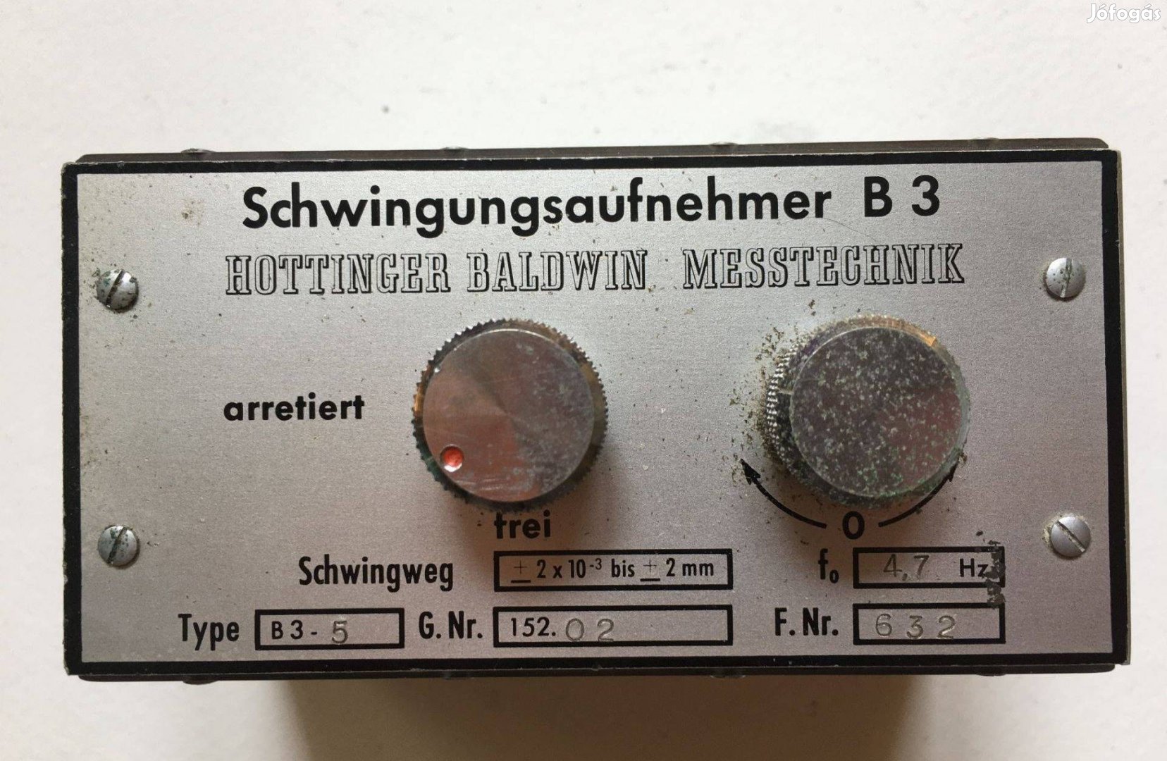 HBM Schwingsaufnehmer B 3-5 rezgés mérésére szolgáló szenzor