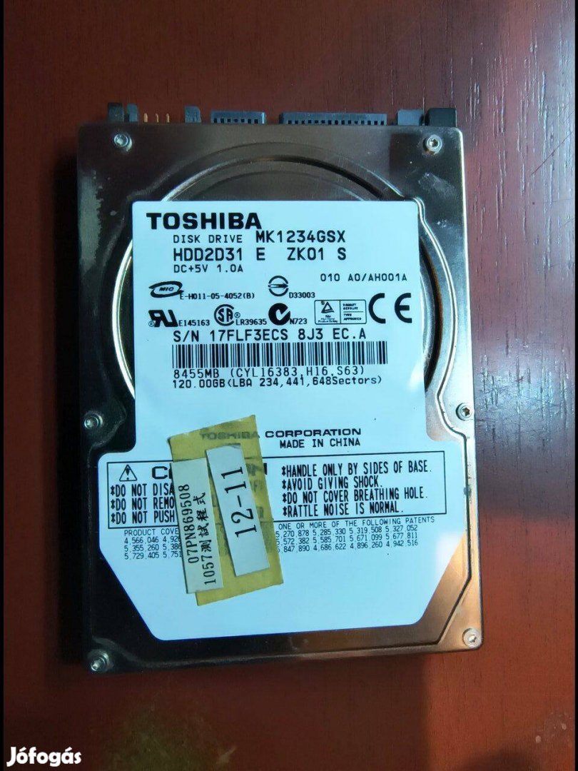 HDD SATA  2_5  120GB  TOSHIBA  notebookba