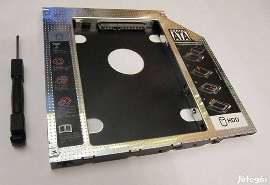 HDD, SSD beépítőkeret DVD helyére notebookhoz, laptophoz - SATA