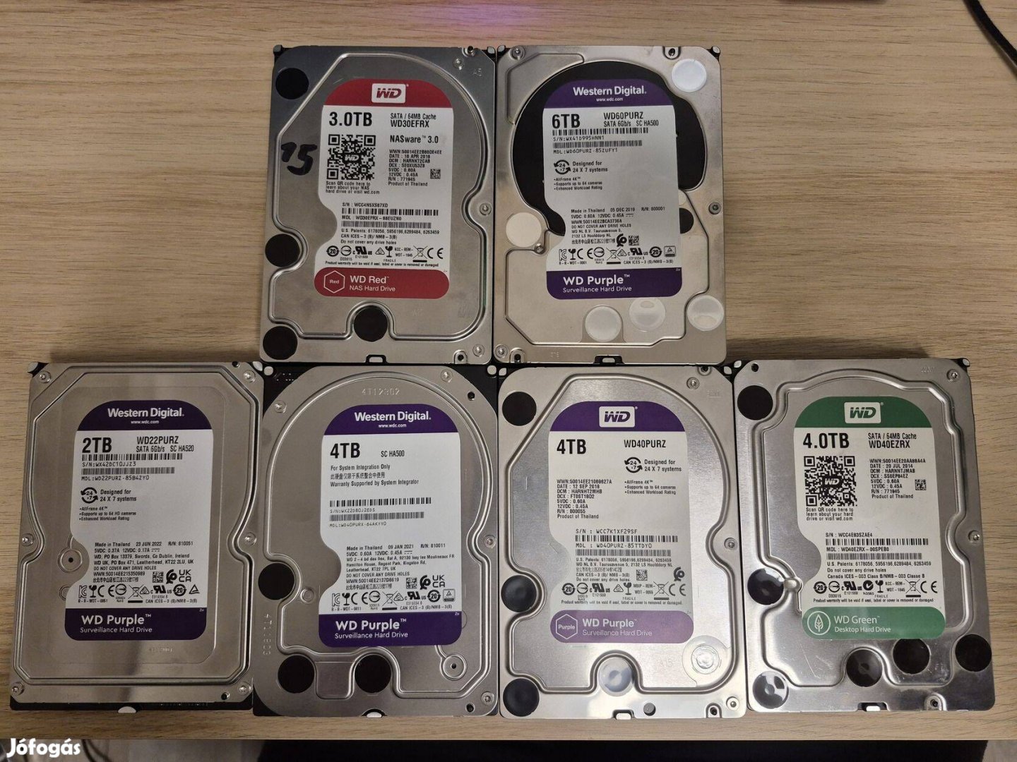 HDD vásár!!! 4TB WD purple, red, green HDD-k, mind 100/100%