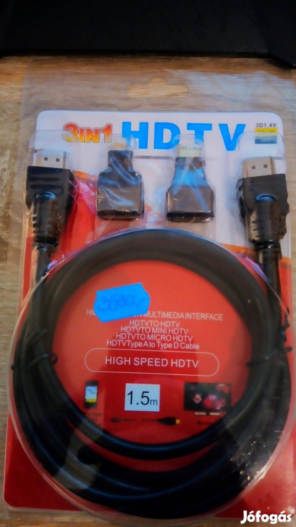 HDMI kábel, 3 az 1-ben, 1.5m