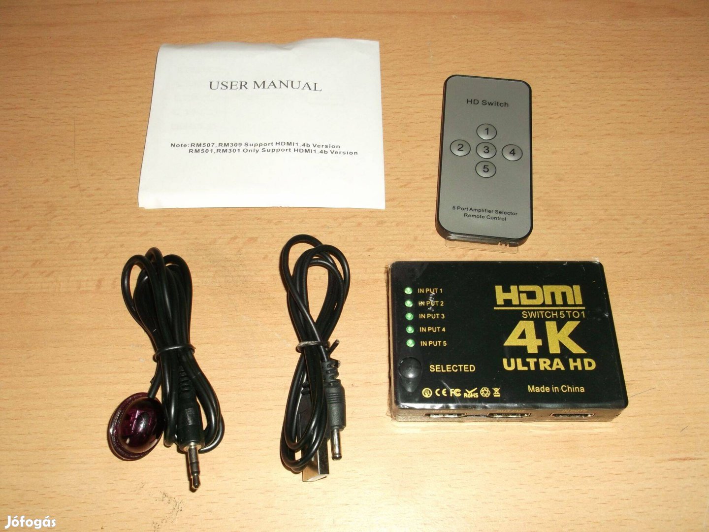 HDMI switch 5 portos távirányítós