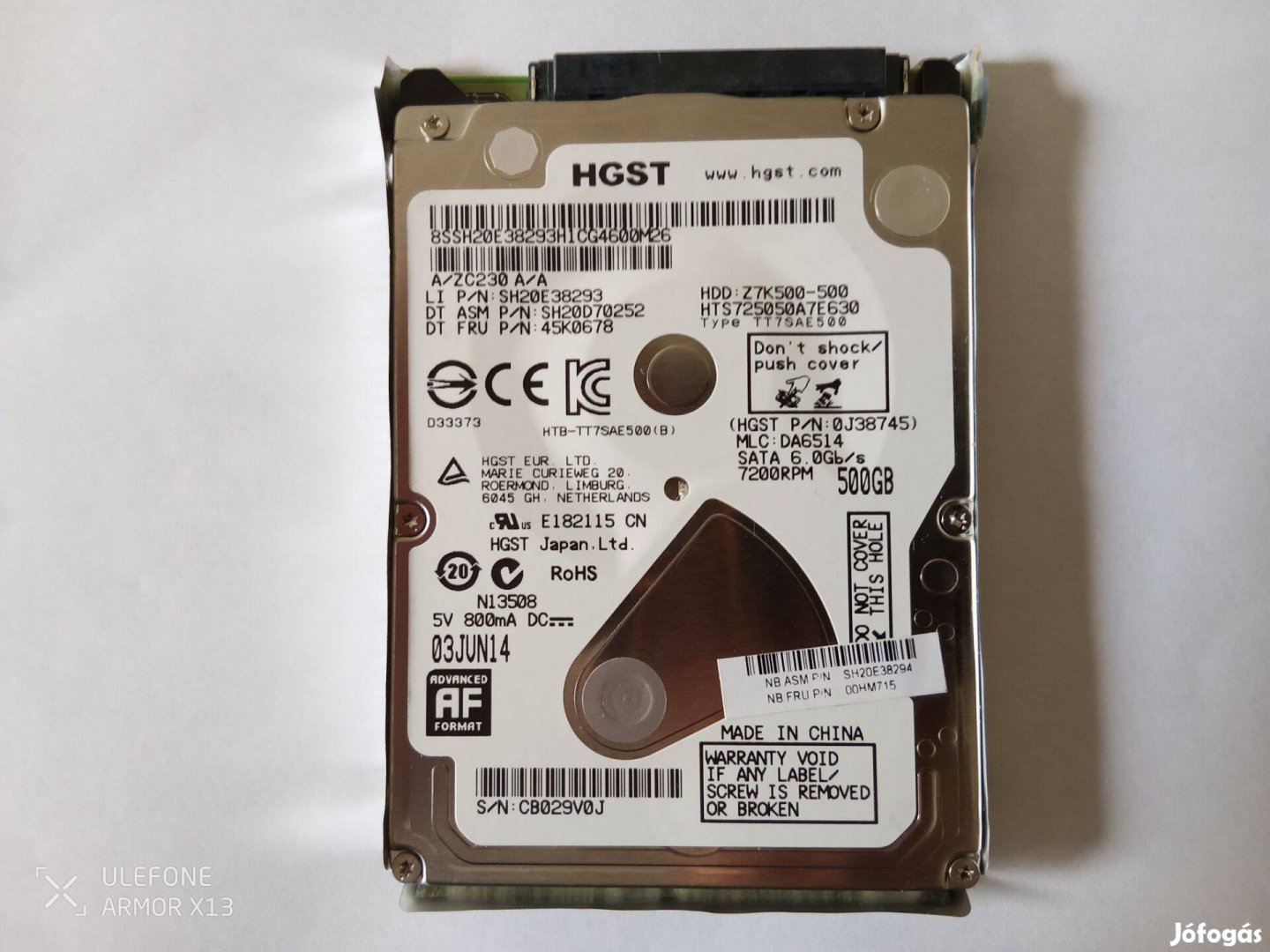 HGST Laptop Merevlemez 500GB /2014-es/