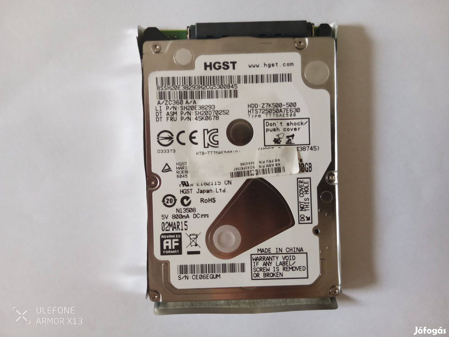 HGST Laptop Merevlemez 500GB /2015-ös/