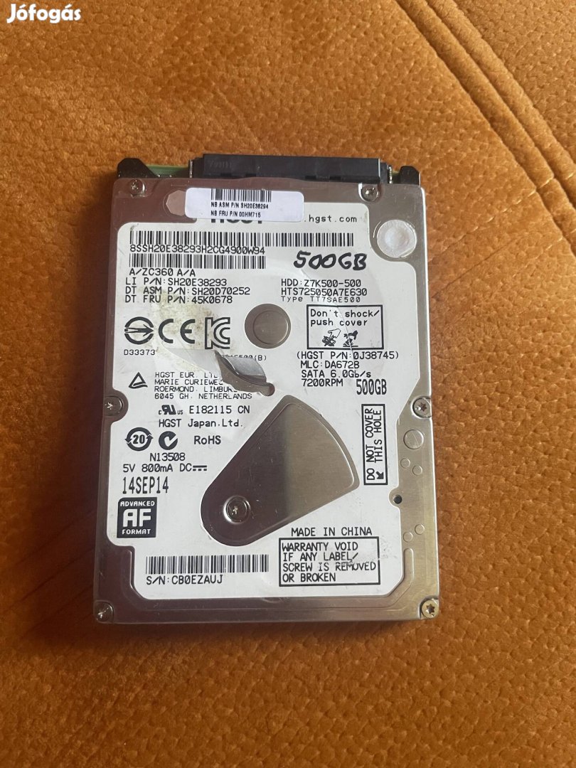 HGST, Seagate 2,5" HDD-k