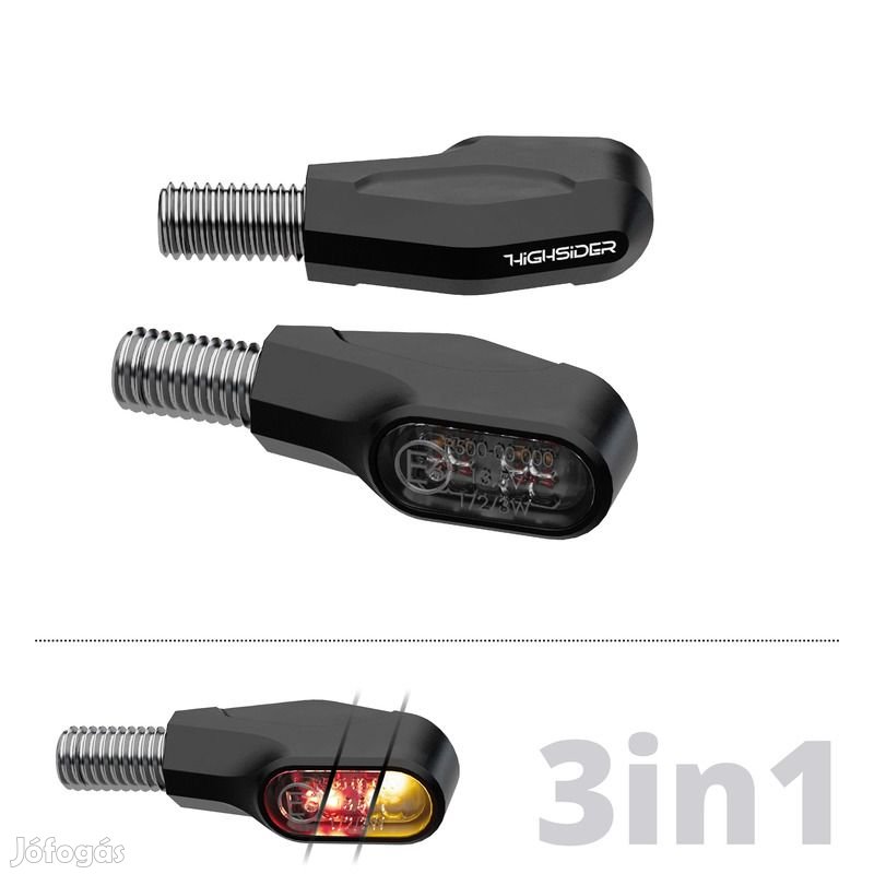 HIGHSIDER Ventura-X LED hátsó lámpa/irányjelző, fekete, füstszínű