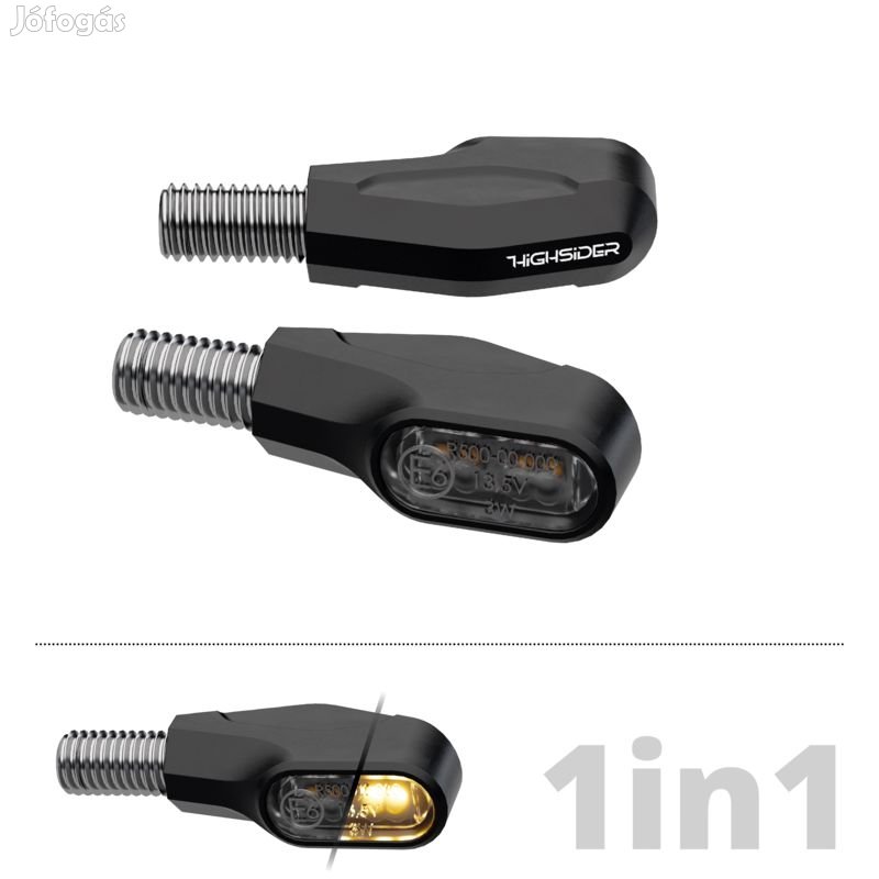 HIGHSIDER Ventura-x LED irányjelző, fekete, füstszínű
